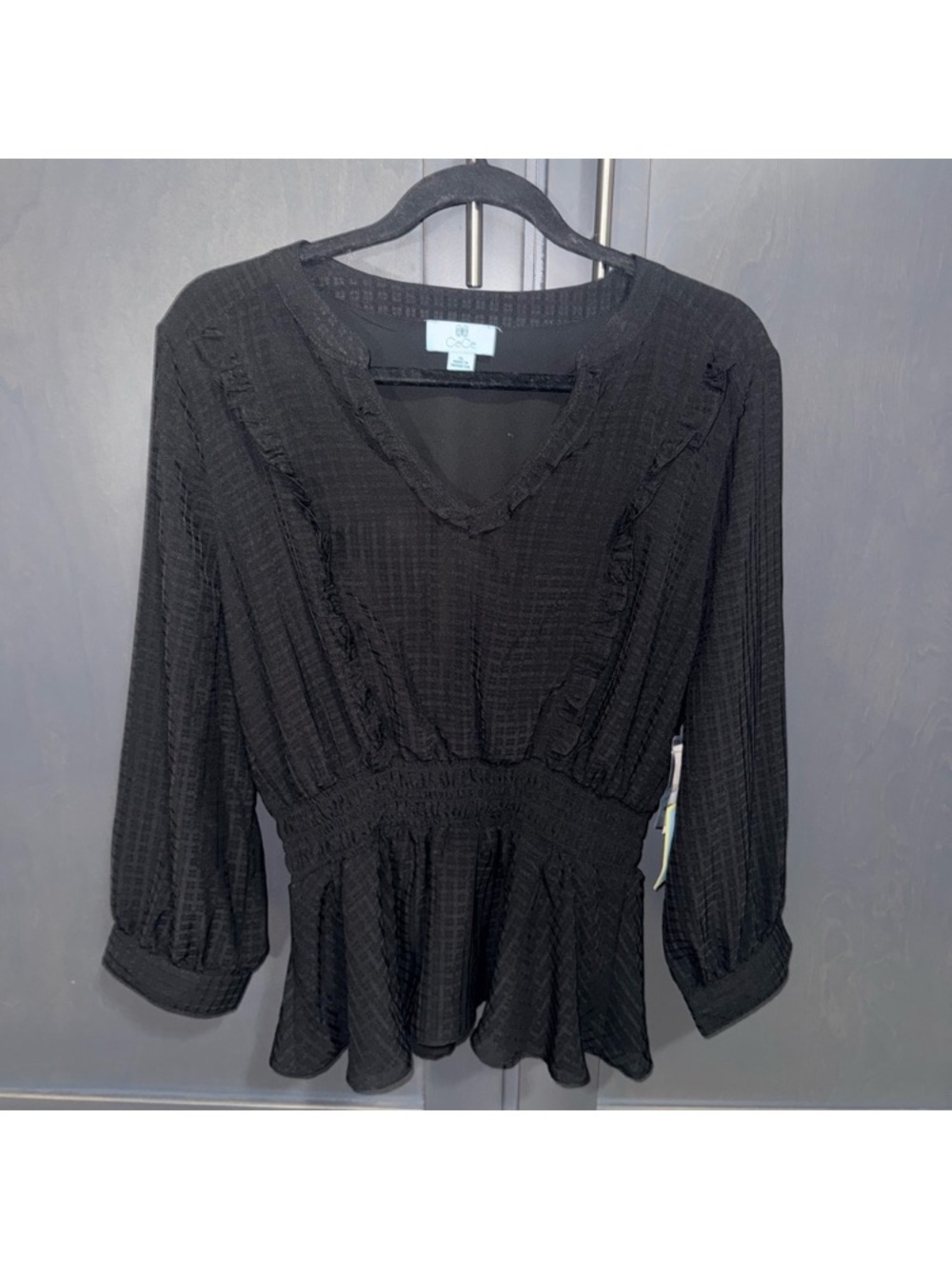 Black Peplum Women's Top